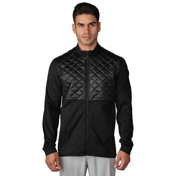 Adidas Climaheat Prime Quilted Black Full-Zip Sweater Jacket - Picture 1 of 11